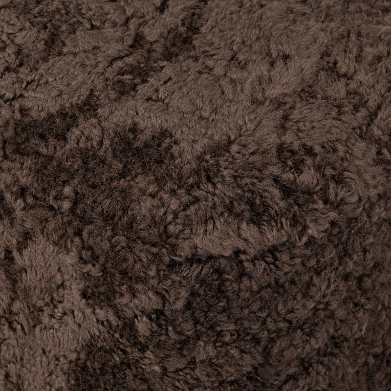 Bilbury Oval Ottoman-Taupe Shearling, Cocoa Shearling, Burnt Oak