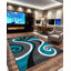 Tapis abstrait turquoise / gris Mccampbell-28997873