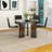 48" Round Faux Marble Mirrored Dining Table