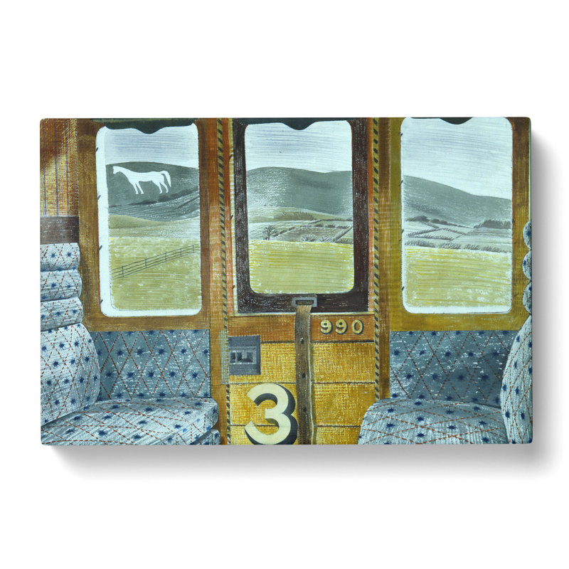 Train Landscape by Eric Ravilious - Wrapped Canvas, 35cm H x 50cm W x 3cm D