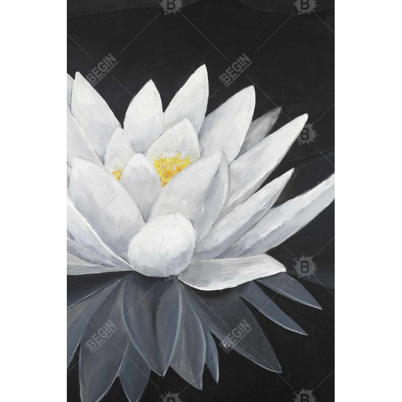 Lotus flower with reflection Bath Mat with Non-Slip Backing - Quick Dry Memory Foam Bathroom Rug - Absorbent - Modern Plush Spa-Style - Machine Washable