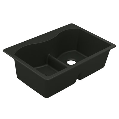 Granite 33" L x 22" W Double Basin Dual Mount Kitchen Sink