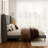 Linen Upholstered Platform Bed Frame with Wingback Headboard-1929131610-1929131622