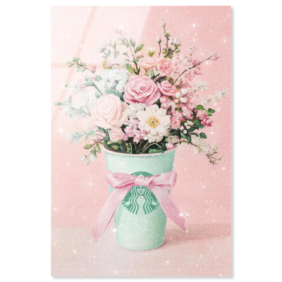 «Pastel Floral Coffee Cup», reproduction d'art sur acrylique par Art Remedy