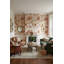 Papier peint floral beige avec décoration murale élégante et amovible