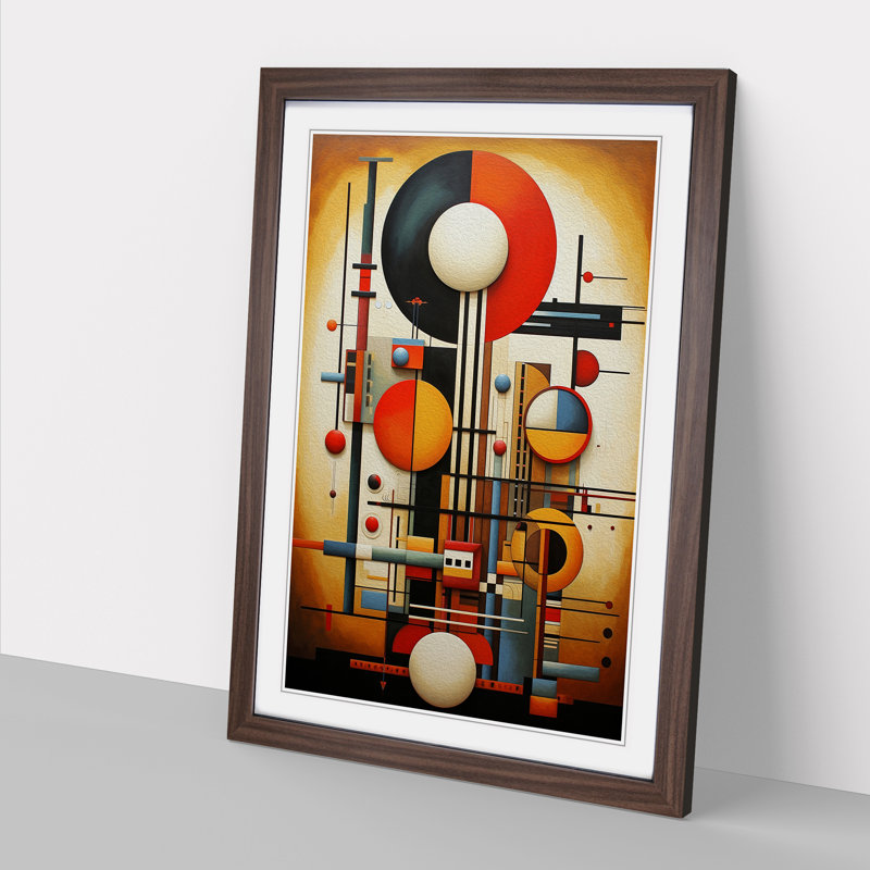 Bauhaus Art Deco Art - Framed Print, Walnut Framed, 64cm H x 46cm W x 2cm D
