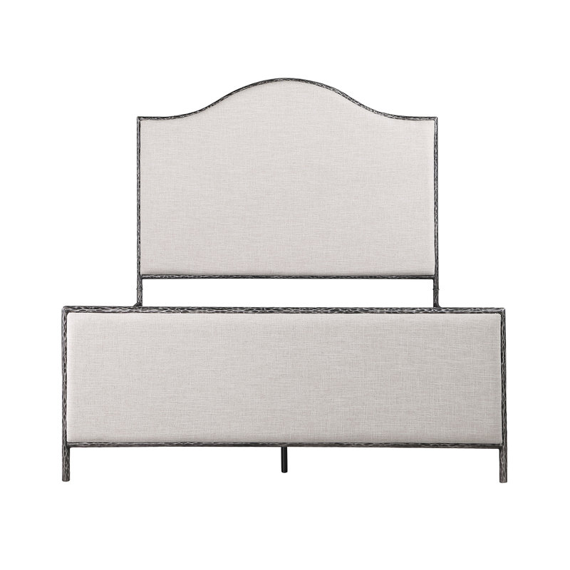 Lit Felix, Lit double, Beige et bronze industriel