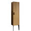 Armoire de salle de bain 14S, rayé noir mat, style moderne avec espace de rangement et armoire en métal stable avec pieds 14S