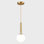 Luminaire suspendu simple en laiton brossé à 1 lumière Dereon