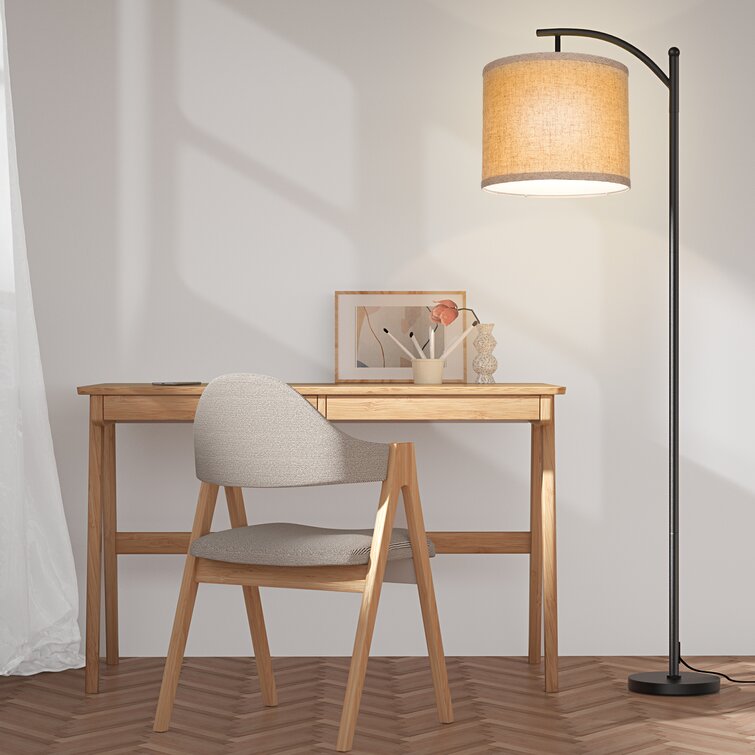 62 Arched Floor Lamp with Remote Control and Bulb Included Latitude Run Base Finish: Brown