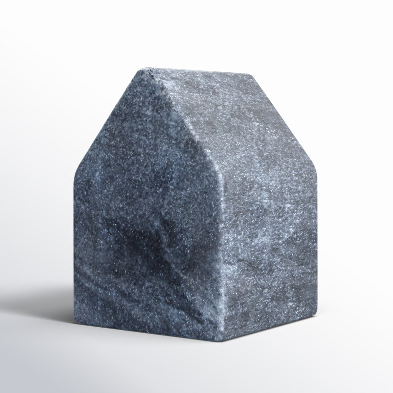 Adalynn Marble Home Object, Gray, 3.5" H x 2.5" W x 2.5" D