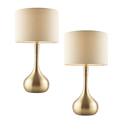 Teneyck 42Cm Brass Table Lamp Set