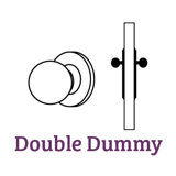 Grandeur Newport Rosette Double Dummy with Burgundy Crystal Door Knob