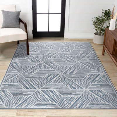 Tapis bleu / crème Bystrovany