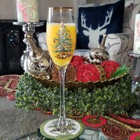 SPODE CHRISTMAS TREE QTY (4) CHAMPAGNE FLUTE # 1773295HGB NIB