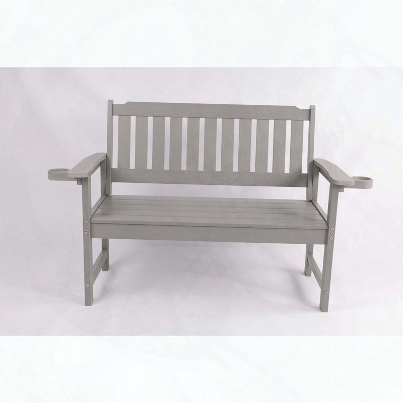 Banc minimaliste gris clair pour une utilisation intérieure / extérieure, Gris clair