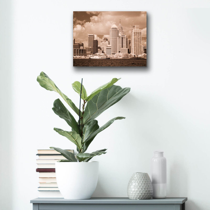 «Detroit Skyline, Michigan 07» par Monte Nagler, H 12 po x l 16 po x P 0,13 po