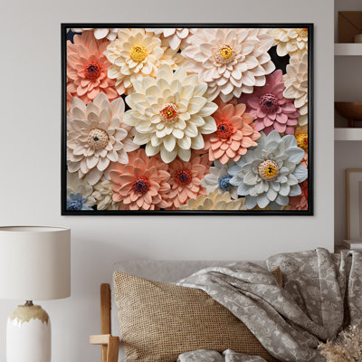 Sunnit Blooms Zinnias Flowers sur toile