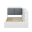 Lit plateforme simple en bois avec tête de lit, tablettes et tiroirs de rangement-1132938174
