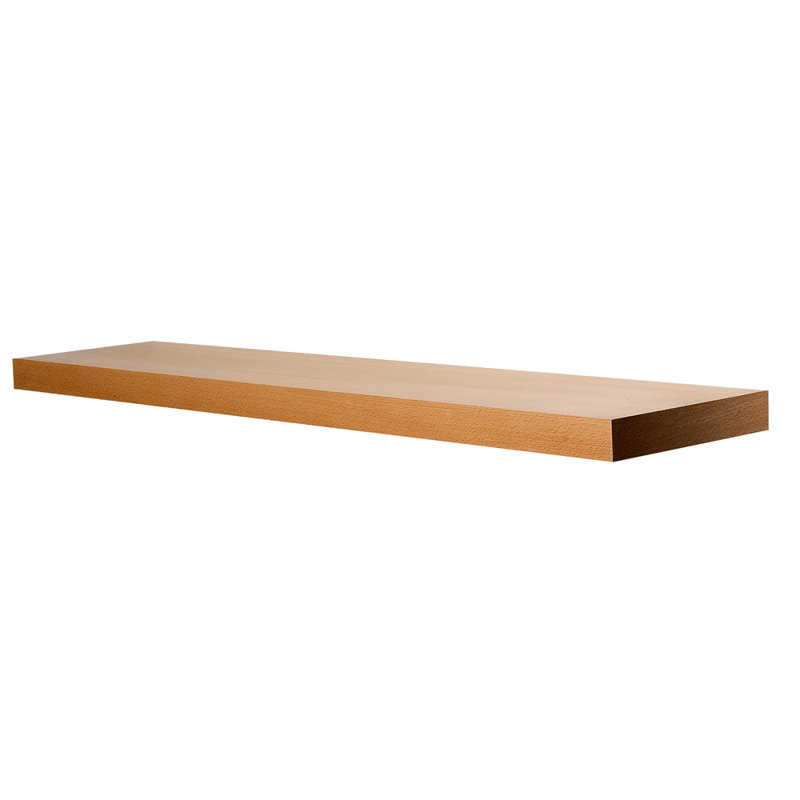 Tablette flottante Aydun, Hêtre, Courbé 10 po x 24 po