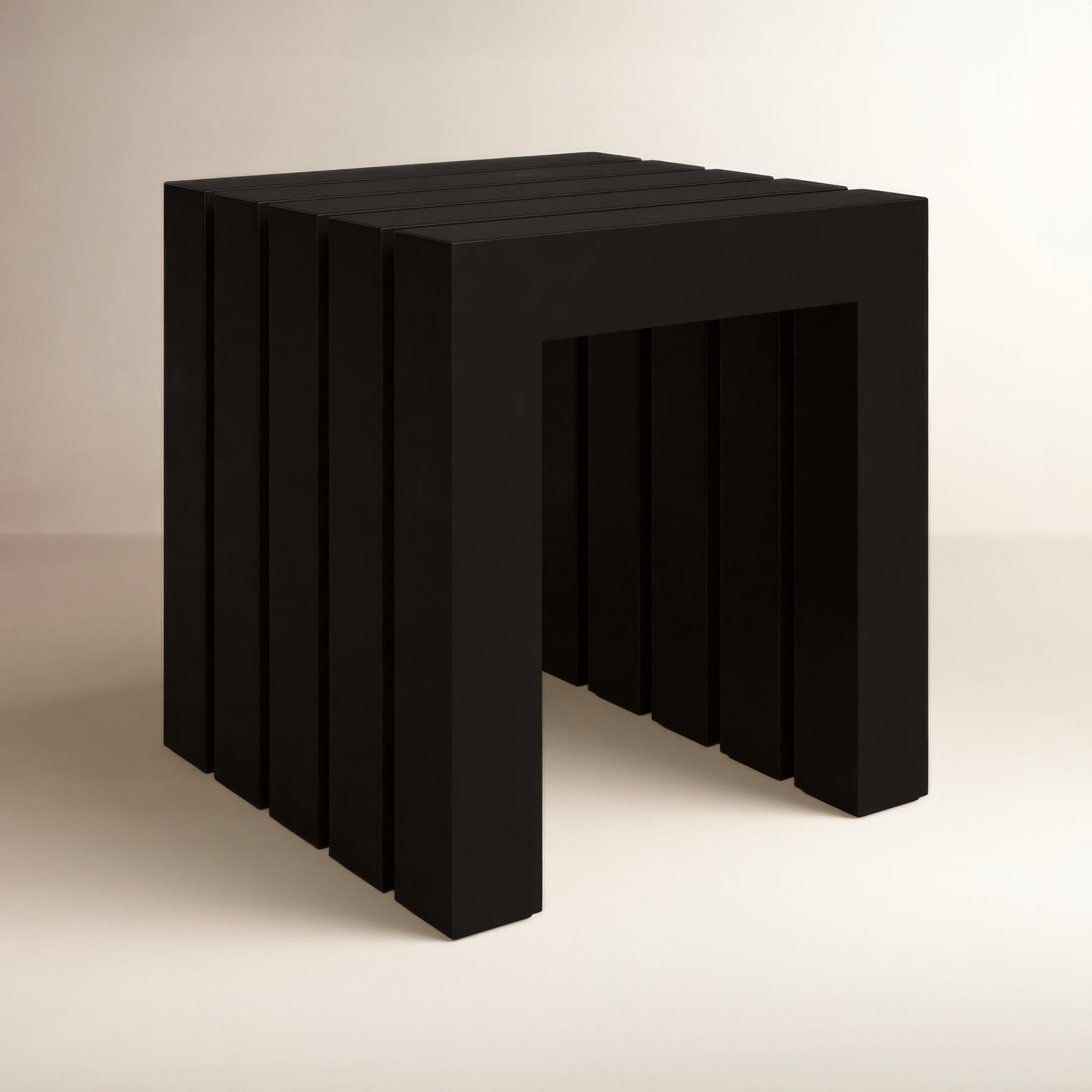 Kine Steel Accent Stool, Black
