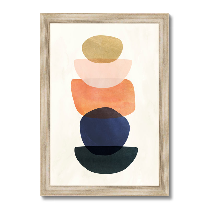 Mod Pods II 1 Piece Painting, 80cm H x 55cm W x 2.3cm D, Natural Framed Paper
