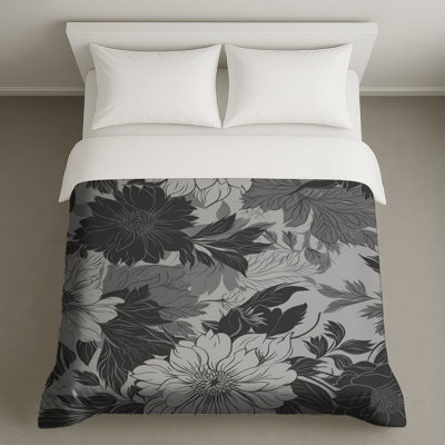 Housses de couette à motif floral monochrome