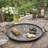 Vello Decorative Metal Tray, Wood Handles, Antique Gray Iron 28 Inch