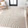 Alexuss High-Low MidCentury Modern Arch Stripe Two-Tone Beige/Cream Indoor/Outdoor Rug