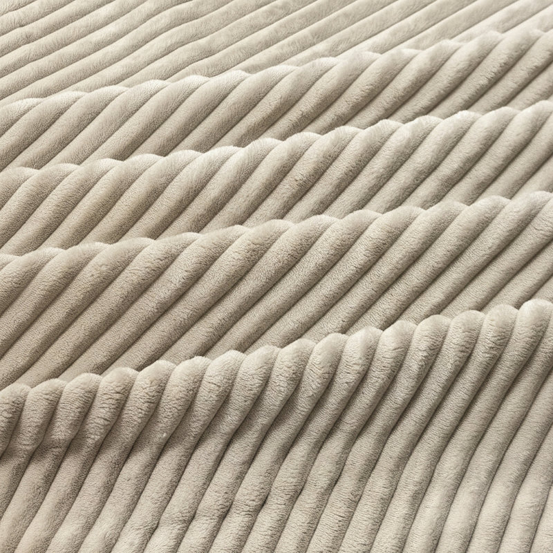 Repose-pieds plein Corduroy Upholstery, Beige