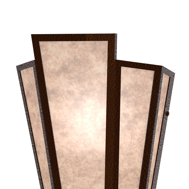 2 - Light Flush Mounted Sconce, Sepia Brown, Silver, Mica