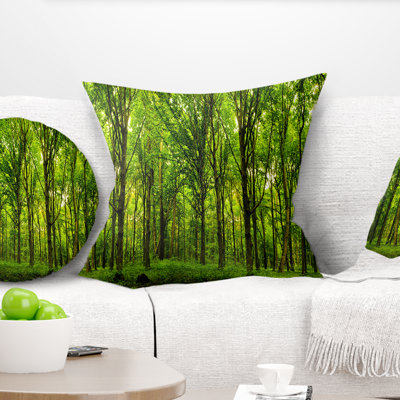 Green Forest - Landscape Printed Pillow