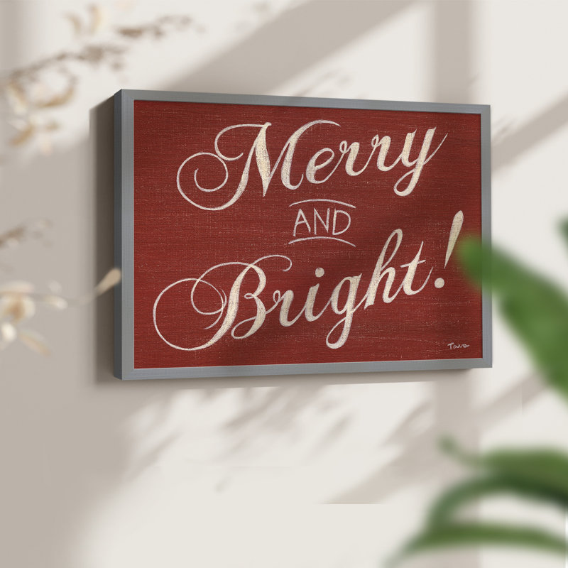 Red Merry and Bright - Reproduction encadrée - réarmable, Gris, H 22 po x l 28 po