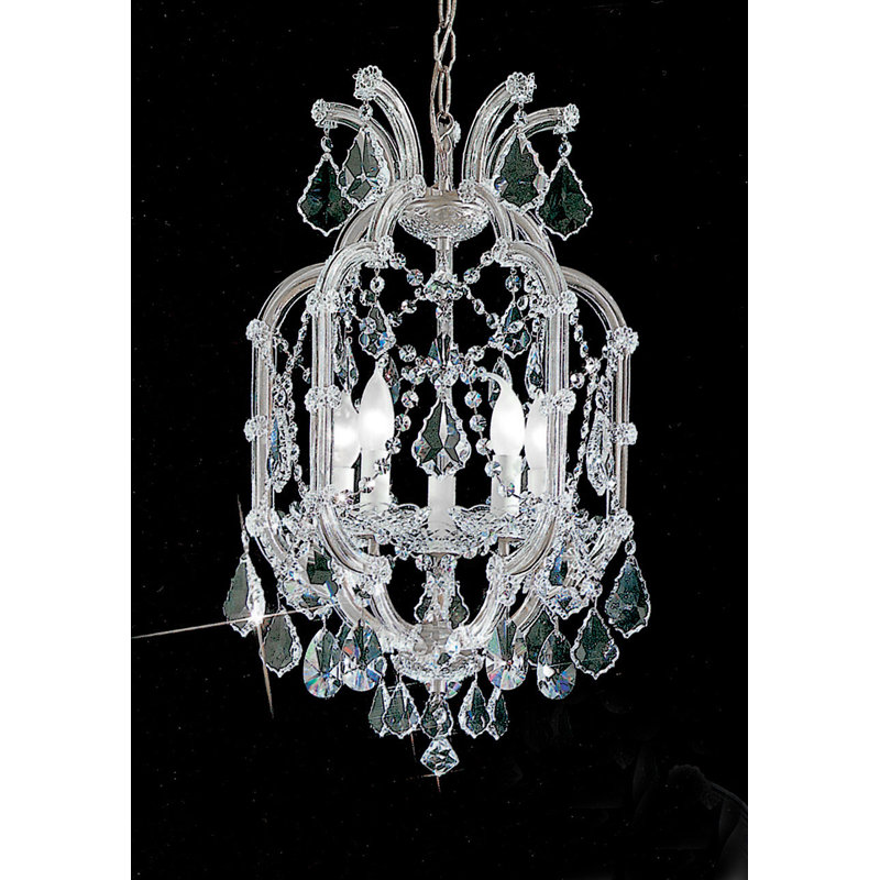 Lustre 5 lumières façon bougie Falson, Chrome, Crystalique