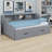 Daybed Frame With Storage Bookcases And Two Drawers,Charging Design-533160027