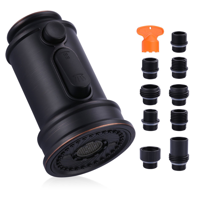 3-Modes Kitchen Faucet Spray Head Replacement Stainless Steel with 9 Adapters