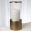 Plaid Etched Glass Hurricane-Antique Brass