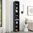 8-Tier Media Tower Rack, CD DVD Slim Storage Cabinet With Adjustable Shelves, Tall Narrow Bookcase Display Bookshelf For Home Office,Multi-Functional Double-Decker Bookcase-1638970046