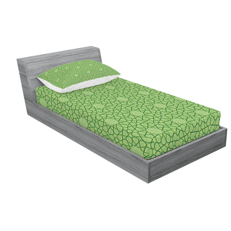 Microfiber Geometric Sheet Set, Twin XL Sheet Set with Fitted Sheet