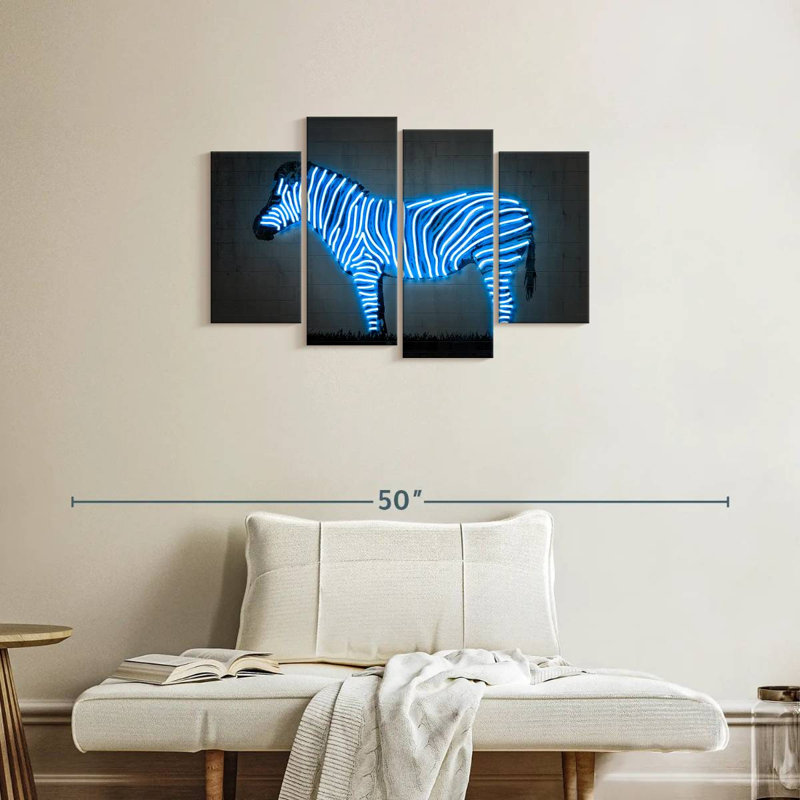 Brampt Glowing Zebra, 22" H x 36" W