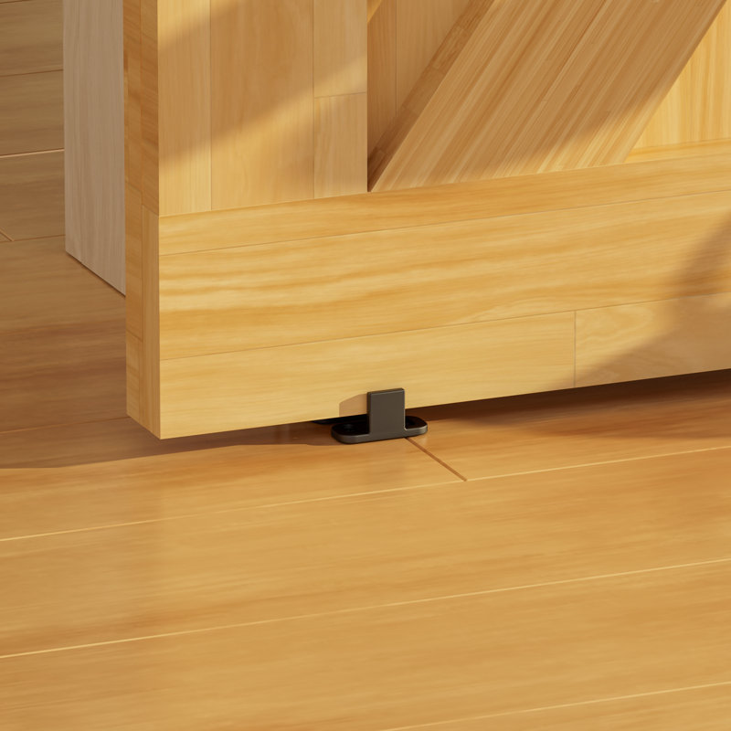 Quincaillerie de porte de grange noire en acier simple standard, 60 po