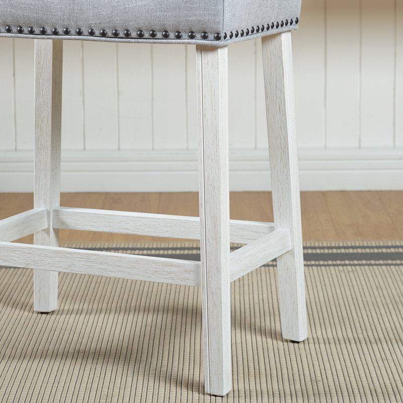 Ensemble de tabourets de comptoir rembourrés, Blanc, Bleu