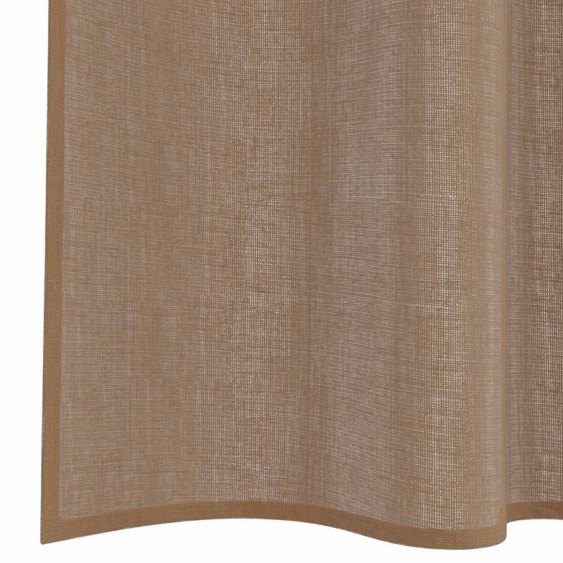 Voile Curtains With Rod Pockets 2 Pcs, 140cm Width x 175cm Drop, Light Brown
