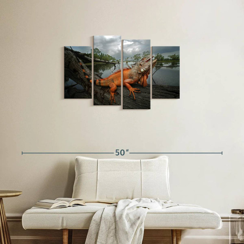 Brampt Orange Iguana, 22" H x 36" W