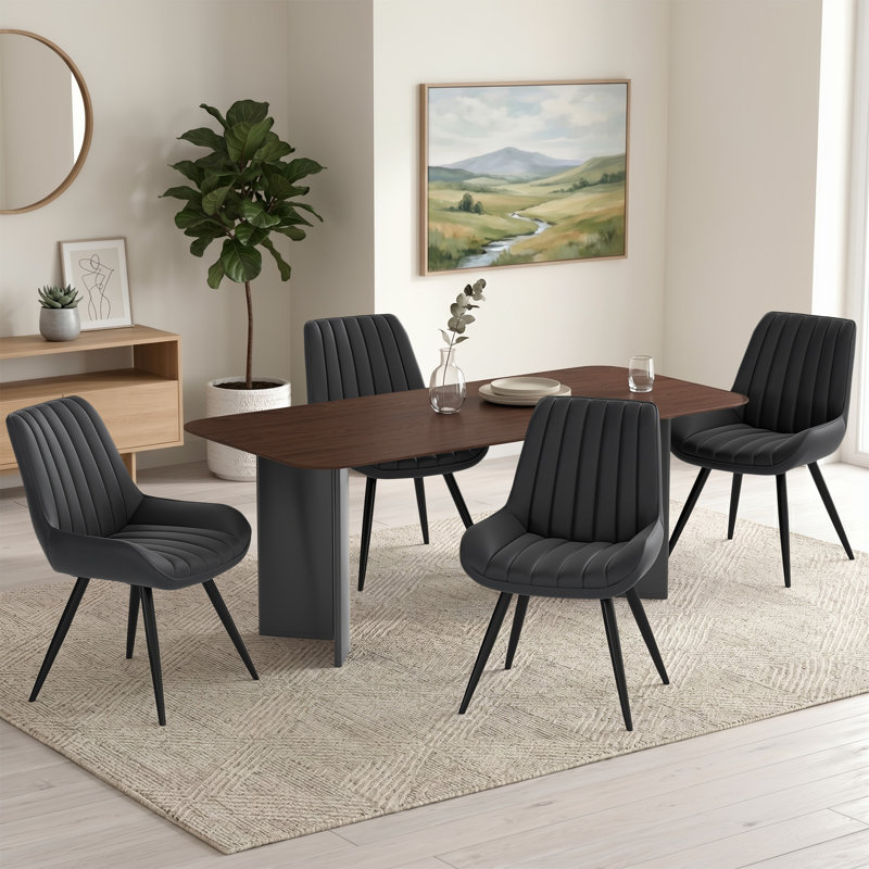 Modern Dining Chairs 54.8*46.9*83.2cm Tech Fabric Upholstery with Stylish Design Sofa-Level Cushioning Pet-Friendly Durable Scratch Resistant for Kitchen Dining Room or Home Office