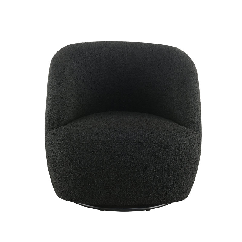 Fauteuil pivotant Claire Boucle, Polyester noir