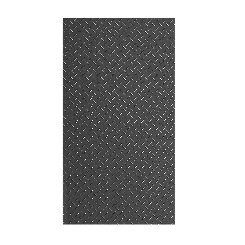 Rouleau de plancher de garage, tapis de plancher de garage de 4 pi x 10 pi, tapis protecteur de plaque de diamant en PVC épaissi de 2,2 mm avec ruban adhésif double face, antidérapant, facile à nettoyer pour l'entrepôt, les gymnases, la remorque, noir