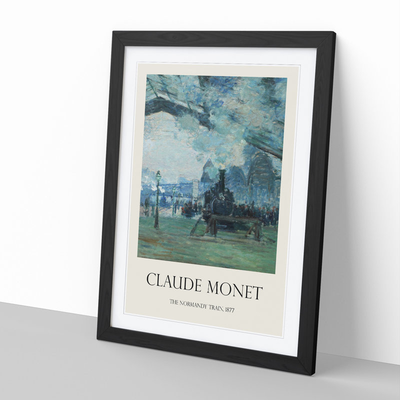 Normandy Train by Claude Monet - Picture Frame Painting, Black, 48cm H x 36cm W x 2cm D