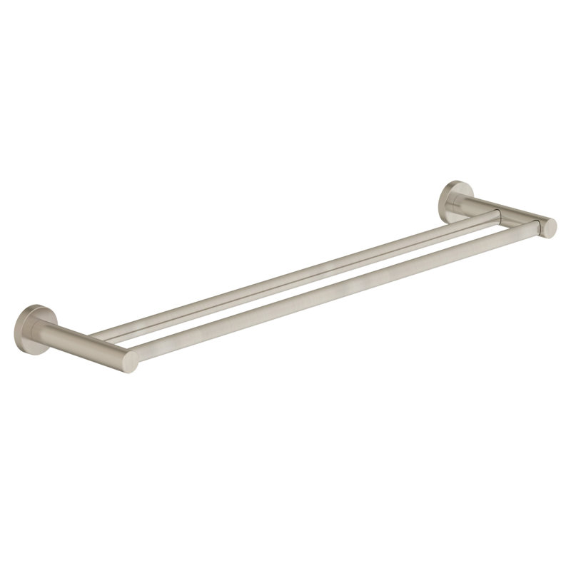 Dia 24" Wall Mounted Double Towel Bar, Satin Nickel