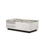 Table basse avec tiroir dissimulé et tablettes ouvertes